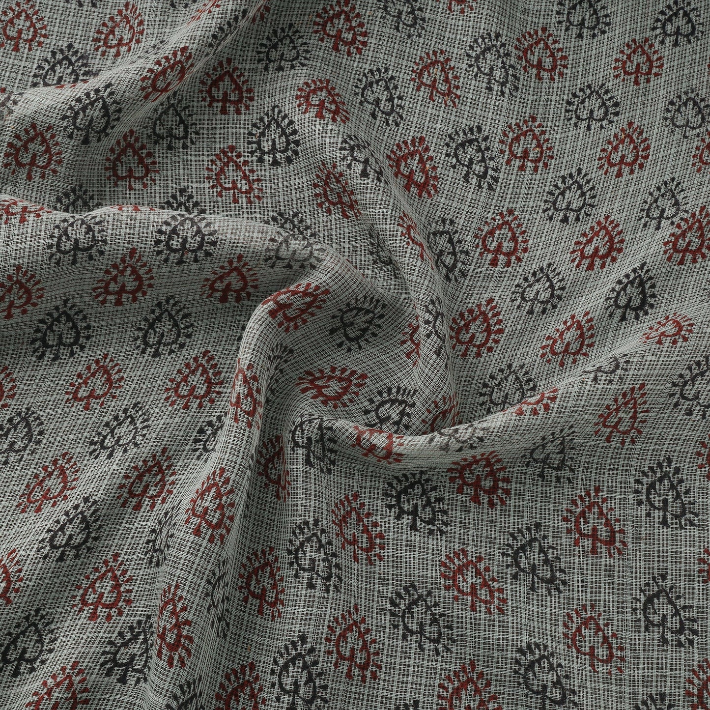 Natural dyed kota doria cotton hand bagh fabric 09