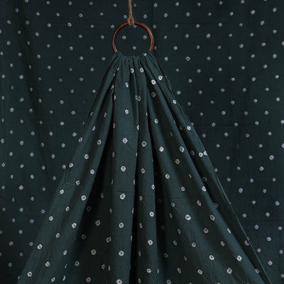 Green - natural dyed kutch tie-dye cotton bandhani fabric