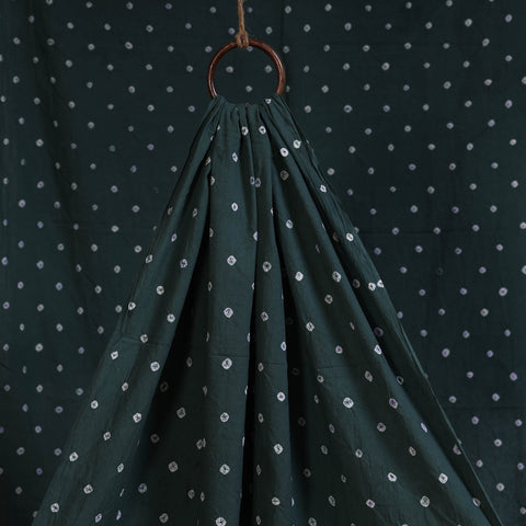 Green - natural dyed kutch tie-dye cotton bandhani fabric