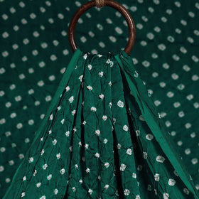 Green - natural dyed kutch tie-dye modal silk bandhani