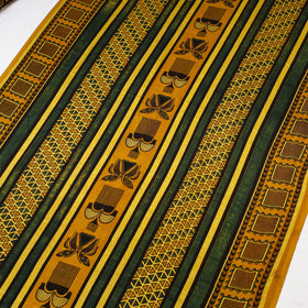 Green - natural dyed mashru silk fabric 05 - handcrafted