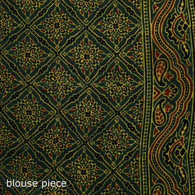 Natural dyed modal silk kutch hand block print ajrakh saree