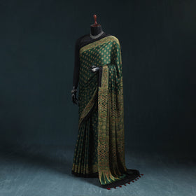 Natural dyed modal silk kutch hand block print ajrakh saree