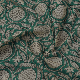 Natural dyed pure mul cotton hand block bagru print fabric