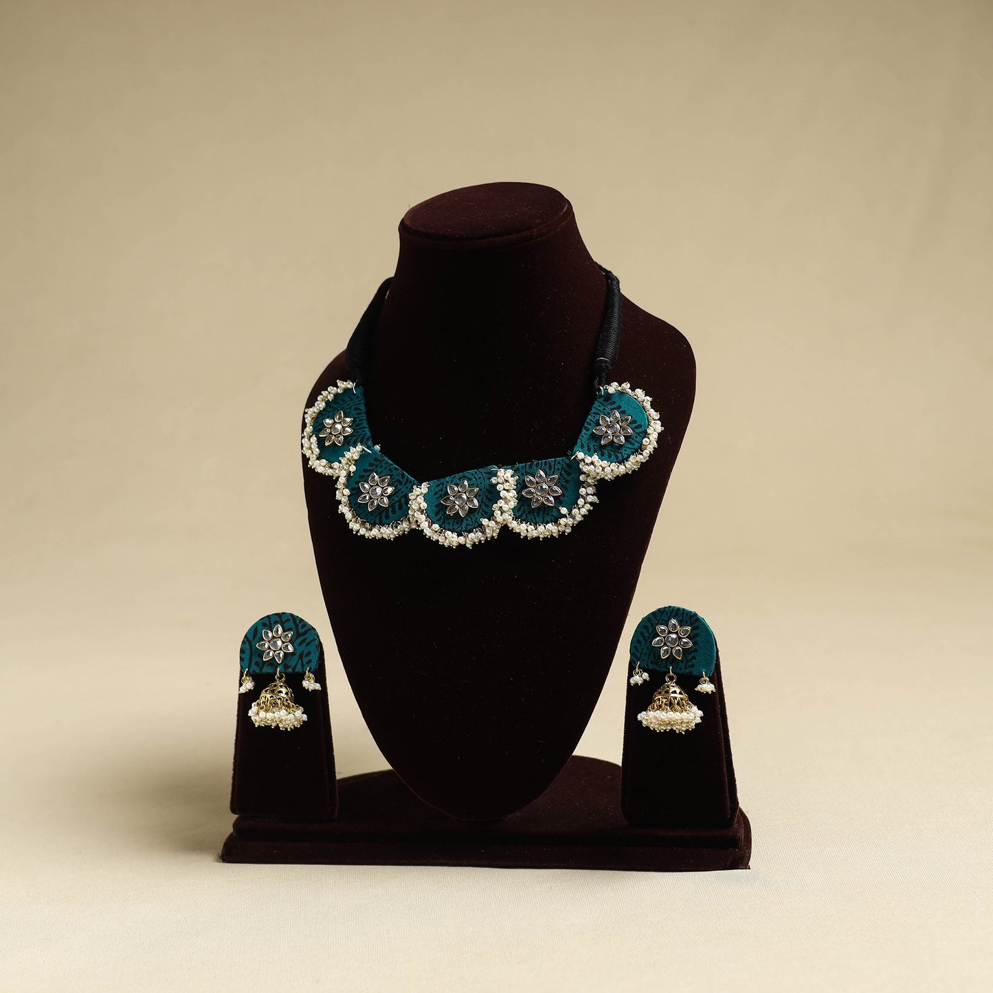 Buy Fabart Pearl & Stone Work Necklace Set