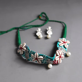 Green - navratri special! Handcrafted gs fabart choker