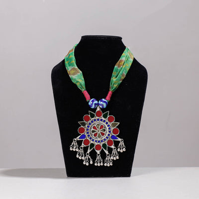  Ikat Silk Fabric GS Pendant Necklace 