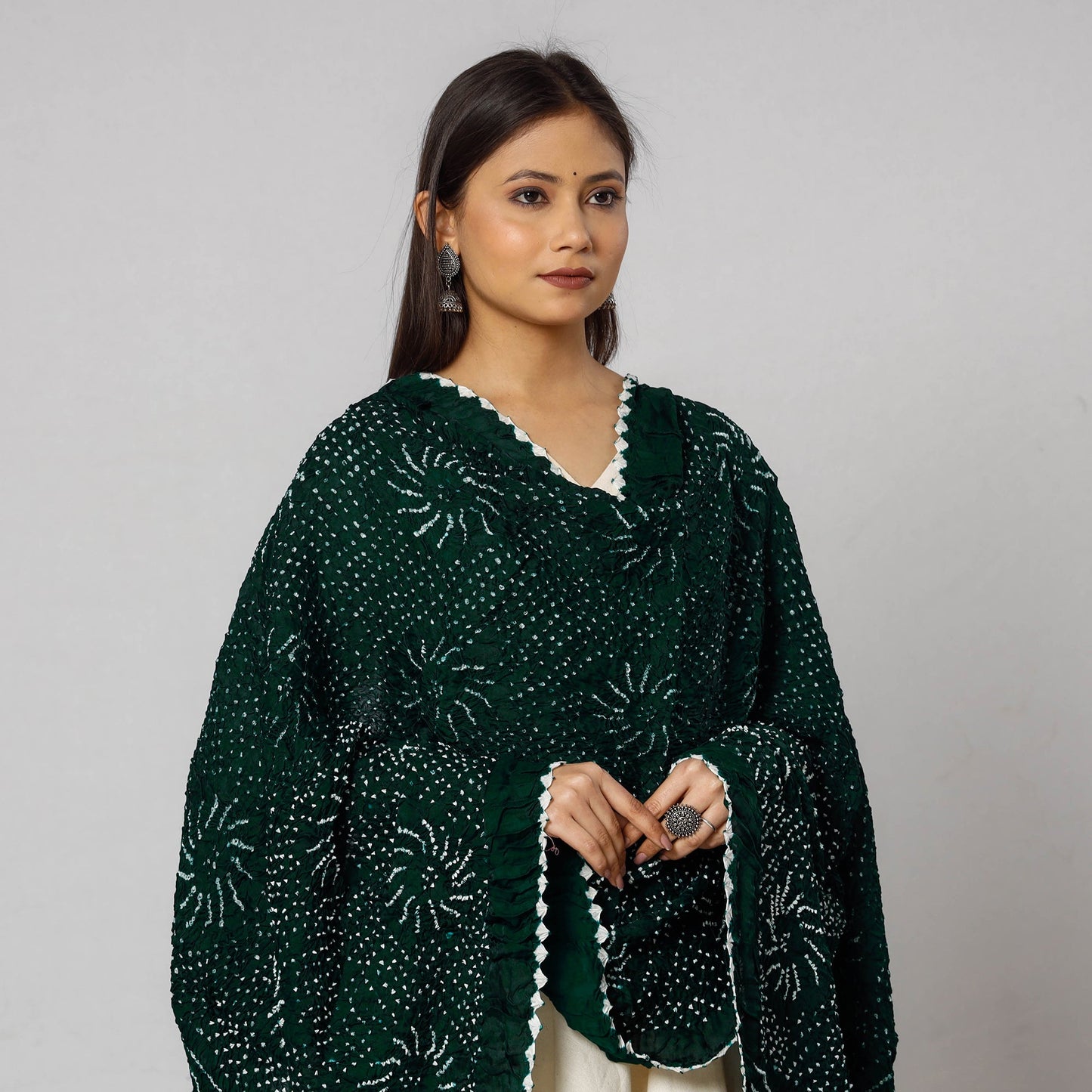   Kutch Bandhani Tie-Dye Modal Silk Dupatta 