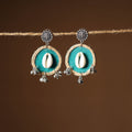Green Nayra Jute Fabart Handmade Earrings
