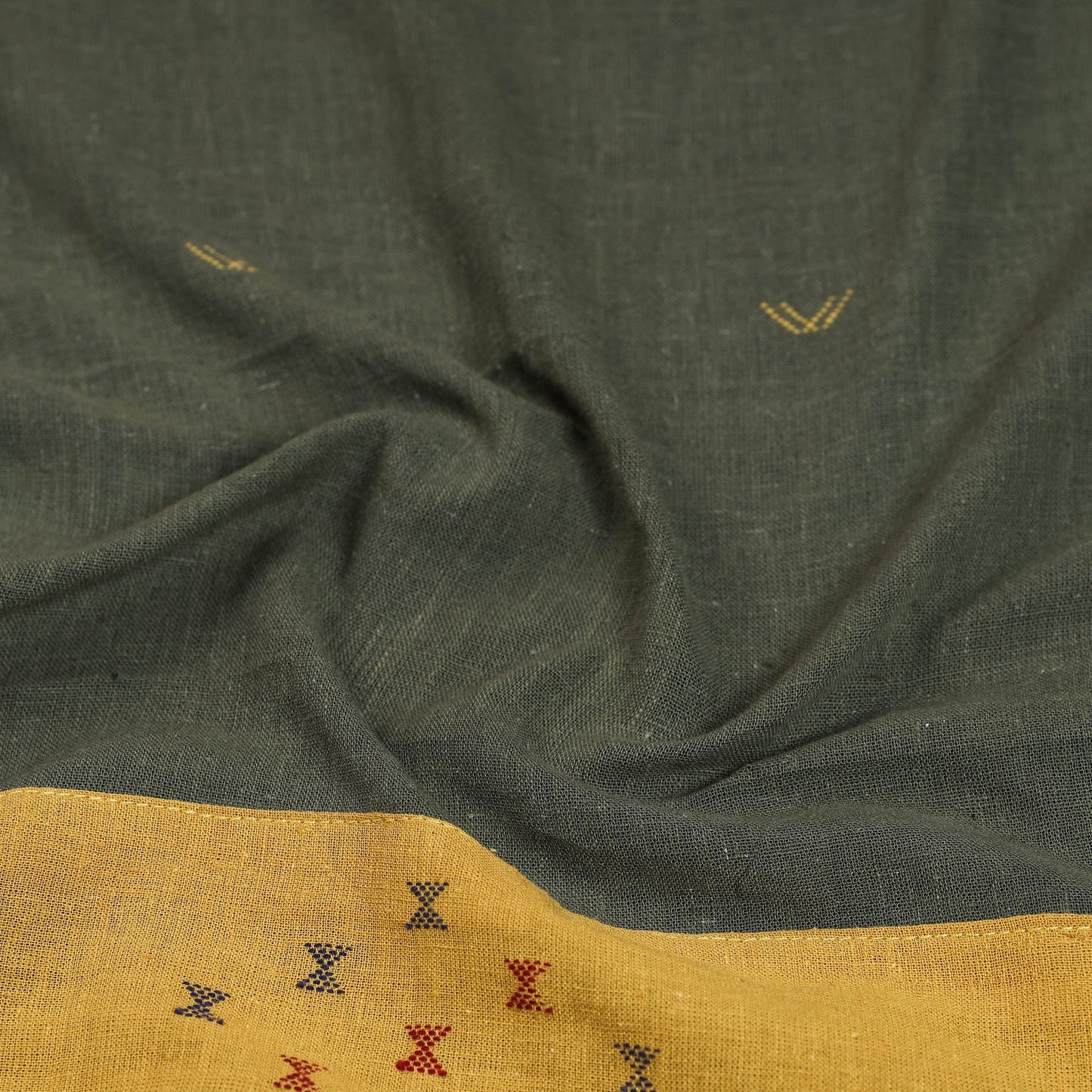 Green - organic kala cotton handloom blouse piece 22