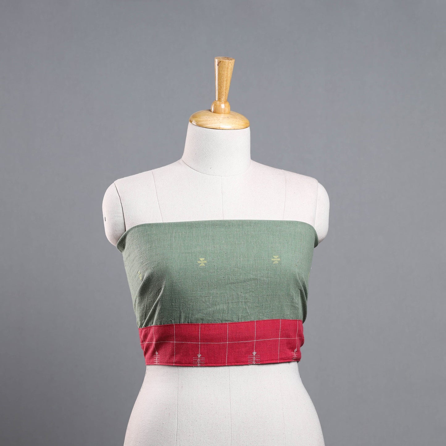 Green - organic kala cotton handloom blouse piece 27