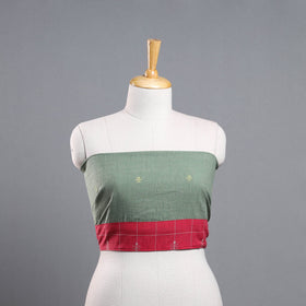 Green - organic kala cotton handloom blouse piece 27