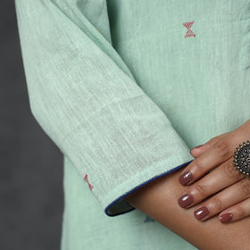 Buy Organic Kala Cotton Handloom Buti Long Kurta for Women