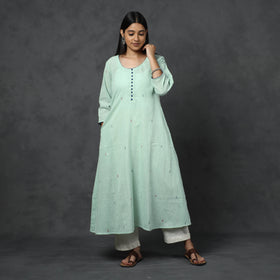 Buy Organic Kala Cotton Handloom Buti Long Kurta for Women