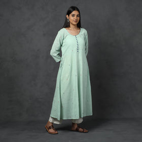 Buy Organic Kala Cotton Handloom Buti Long Kurta for Women