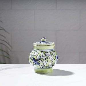  Original Blue Pottery Ceramic Barni/Storage Jar with Lid (Small) Online in India 