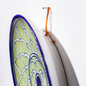  Original Blue Pottery Ceramic Plate/Wall Frame 