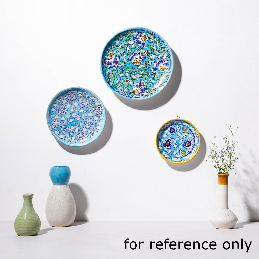  Original Blue Pottery Ceramic Plate/Wall Frame 