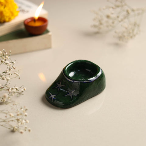  Original Blue Pottery Ceramic Tealight Candle Holder 