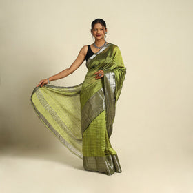 Original Handloom Silk Cotton Green Mangalagiri Saree