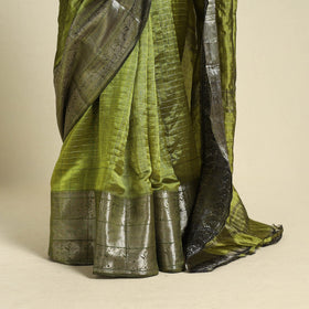 Original Handloom Silk Cotton Green Mangalagiri Saree