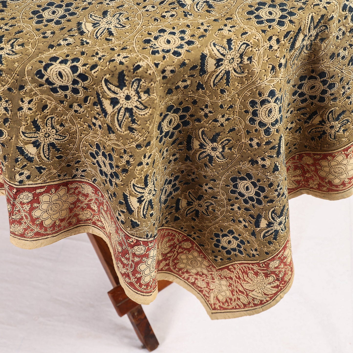 Buy Original Pedana Kalamkari Block Printed Cotton Table Cover Online at itokri.com