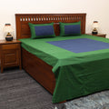 Green - patchwork cotton double jacquard bedsheet set 04