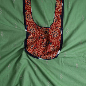 Green - patchwork cotton jacquard unstitched kurta material