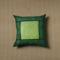 Green - Patchwork Cotton Kanchipuram Cushion Cover (16 x 16 in) 19