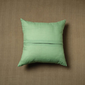 Green - patchwork cotton kanchipuram cushion cover (16 x 16