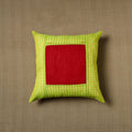 Green - Patchwork Cotton Kanchipuram Cushion Cover (16 x 16 in) 25