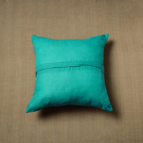 Green - patchwork cotton kanchipuram cushion cover (16 x 16