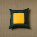 Green - patchwork cotton kanchipuram cushion cover (16 x 16