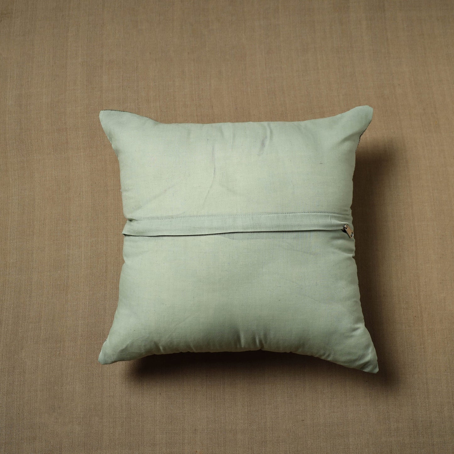 Green - patchwork cotton kanchipuram cushion cover (16 x 16