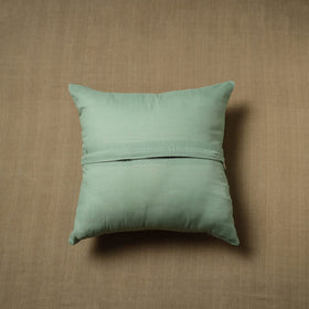 Green - patchwork cotton kanchipuram cushion cover (16 x 16