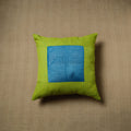 Green - patchwork cotton kanchipuram cushion cover (16 x 16