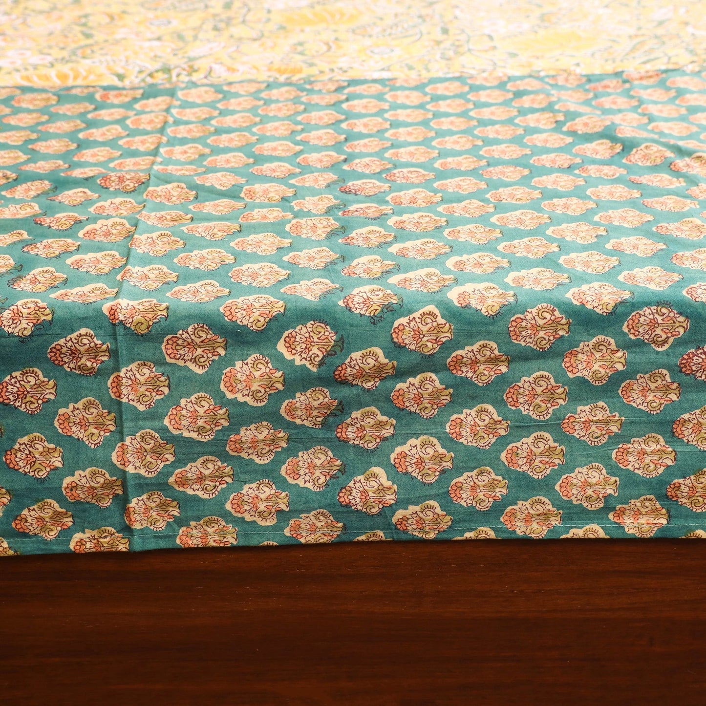 Patchwork hand double sanganeri bedsheet set (108 x 90 in)