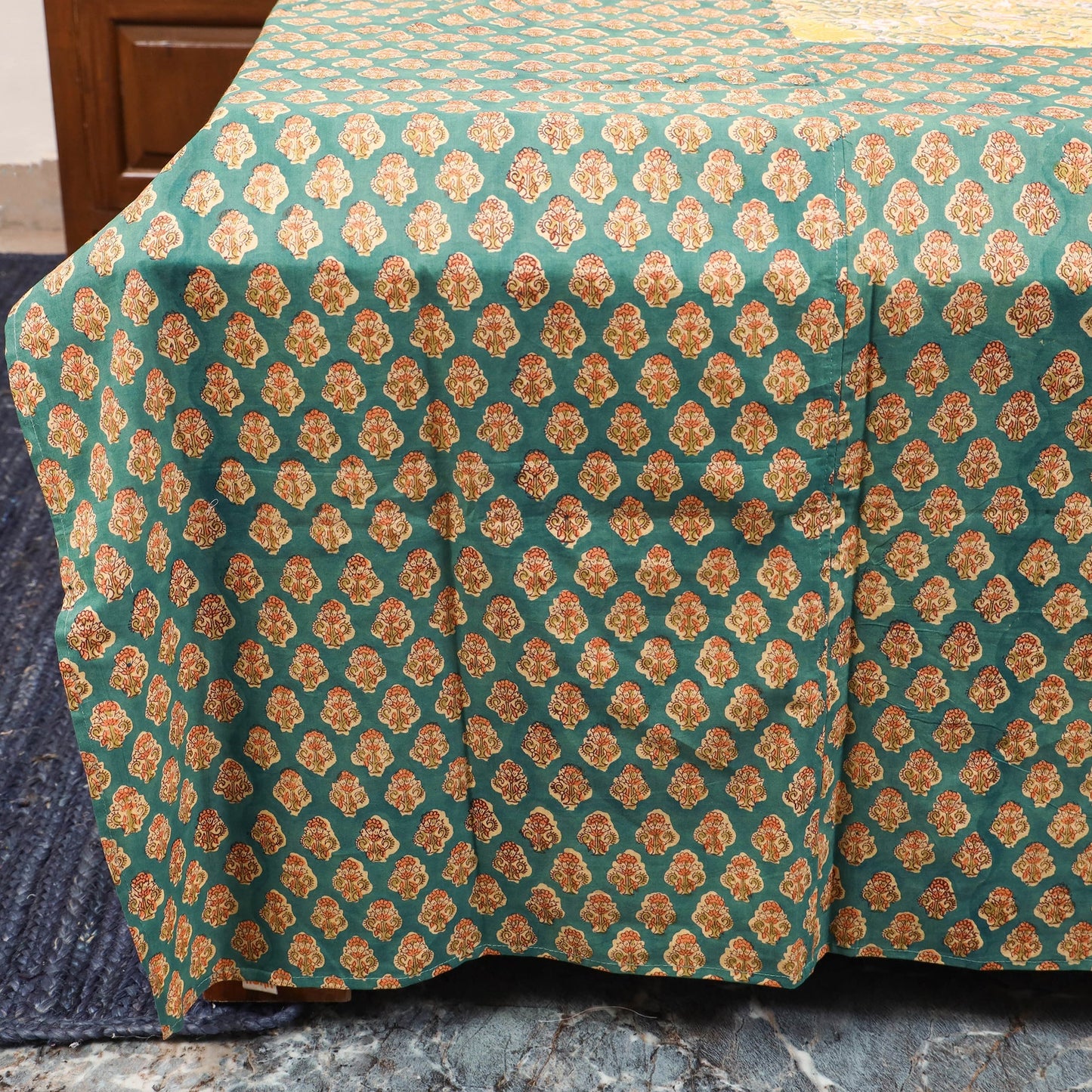 Patchwork hand double sanganeri bedsheet set (108 x 90 in)