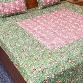 Patchwork hand double sanganeri bedsheet set (108 x 90 in)