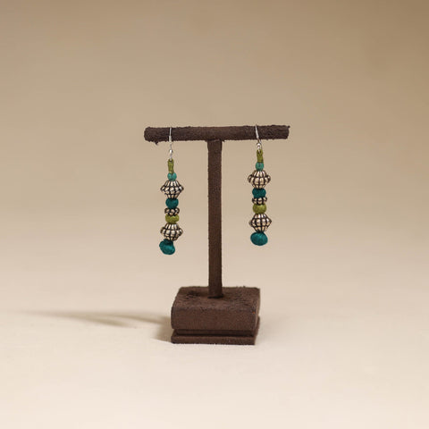 Green - patwa thread beads earrings by kailash 41