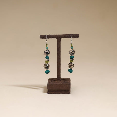Green - patwa thread beads earrings by kailash 57