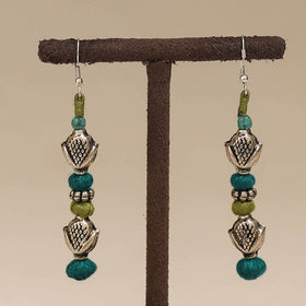 Green - patwa thread beads earrings by kailash 63