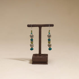 Green - patwa thread beads earrings by kailash 63