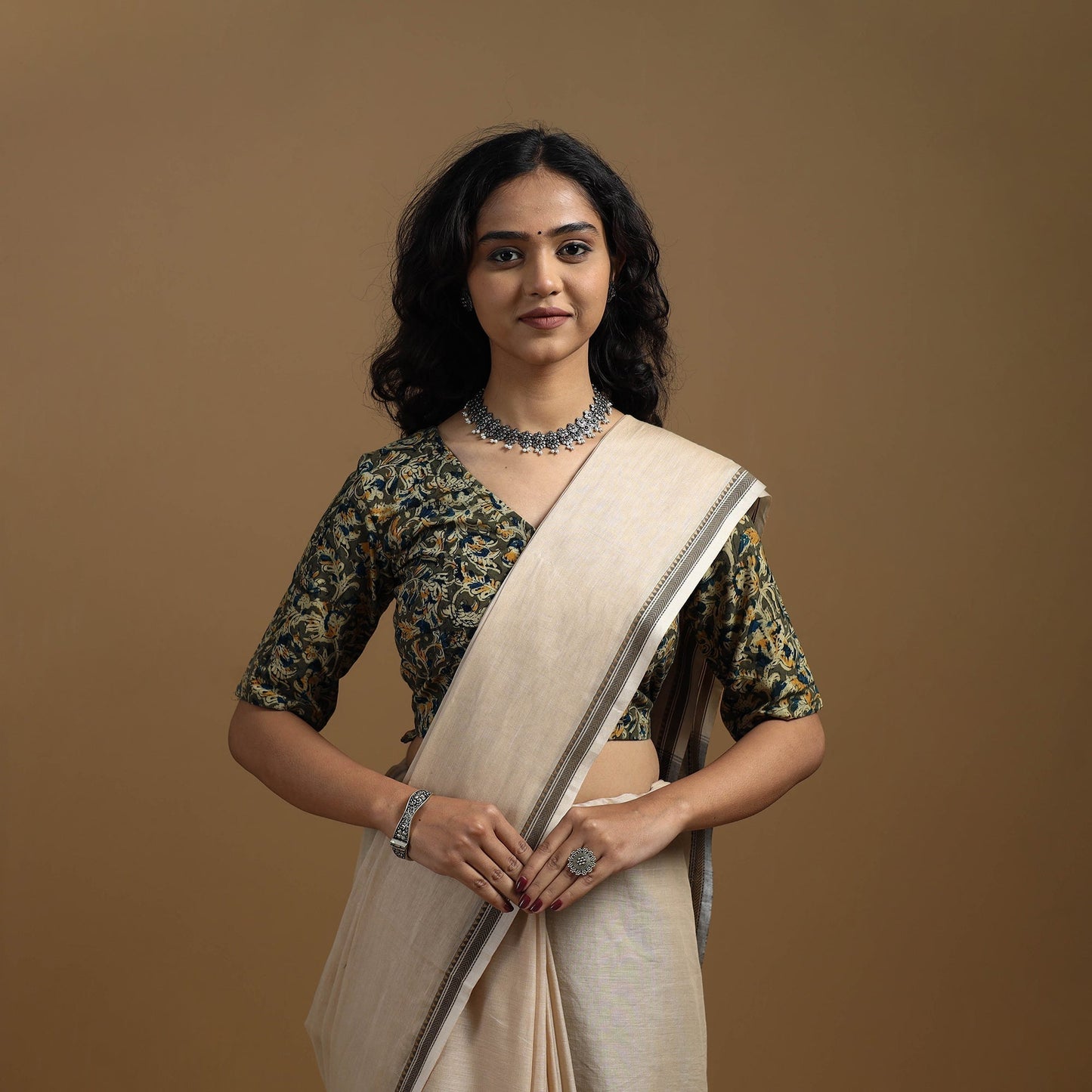 Pedana cotton natural dyed kalamkari readymade blouse 04