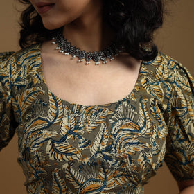 Pedana cotton natural dyed kalamkari readymade blouse 09