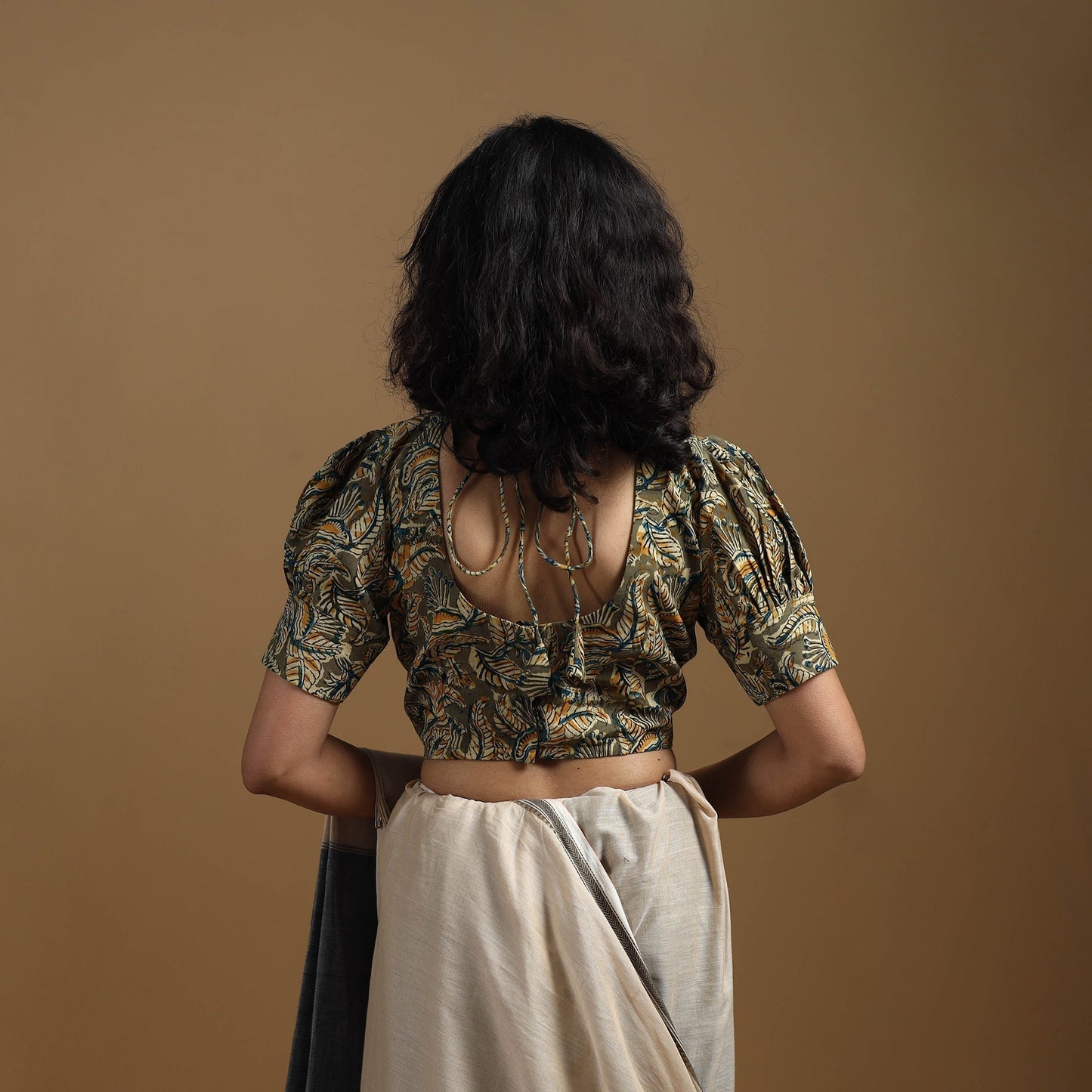 Pedana cotton natural dyed kalamkari readymade blouse 09