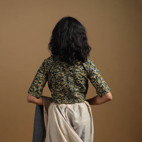 Pedana cotton natural dyed kalamkari readymade blouse 04