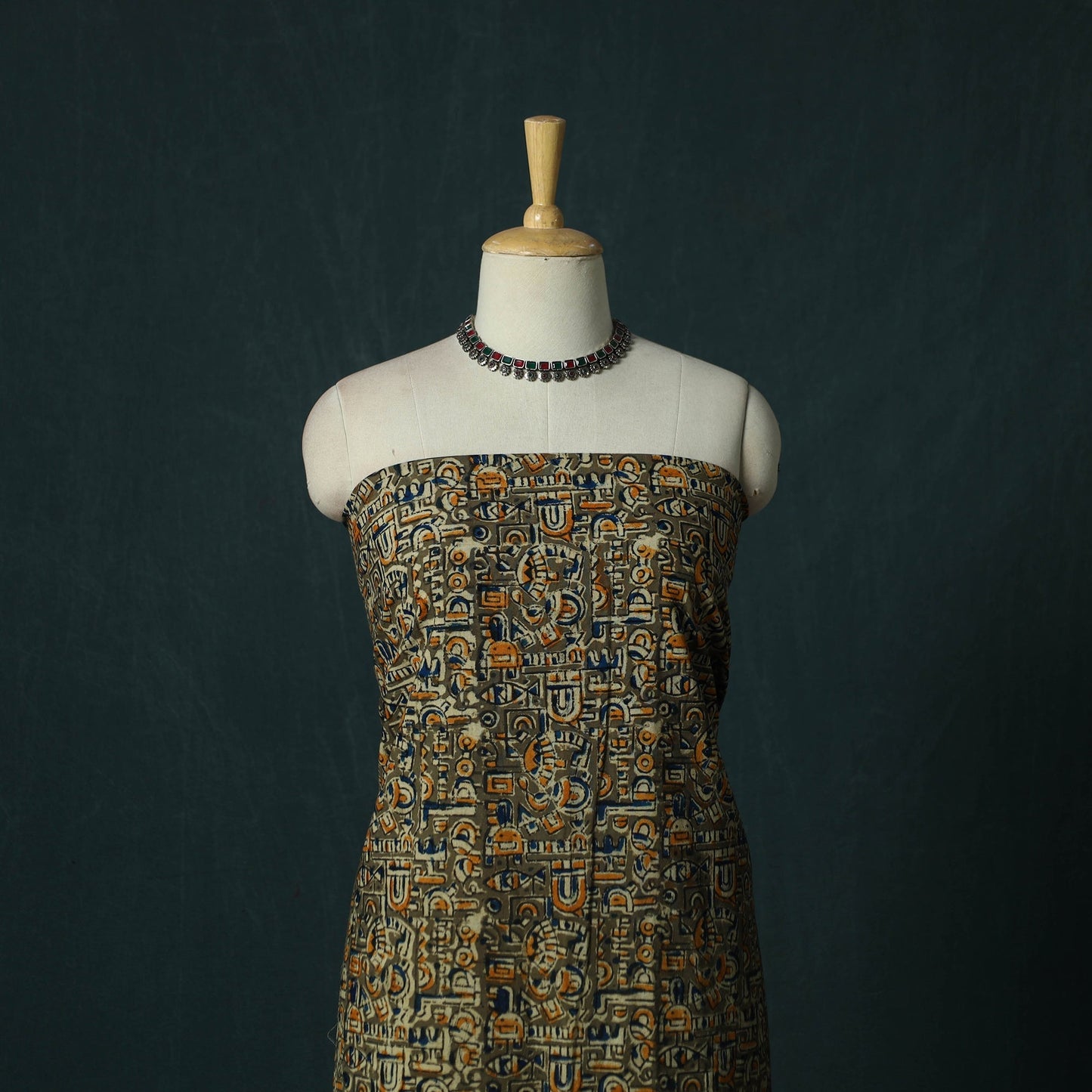 Pedana hand block print natural dyed cotton kalamkari 2pc