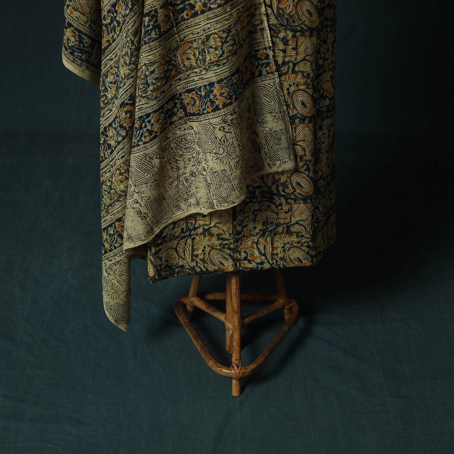 Pedana hand block print natural dyed cotton kalamkari 2pc
