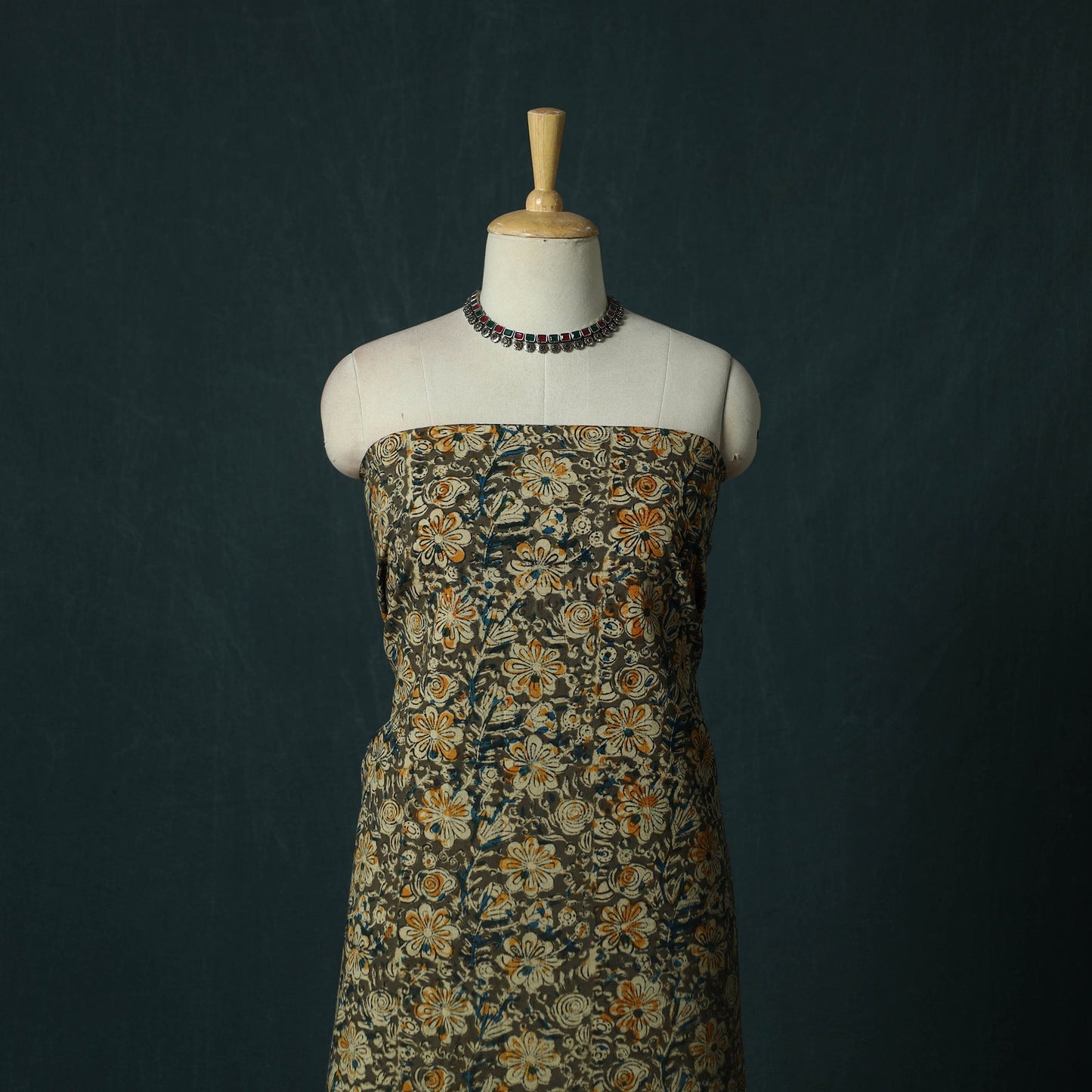 Pedana hand block print natural dyed cotton kalamkari 2pc